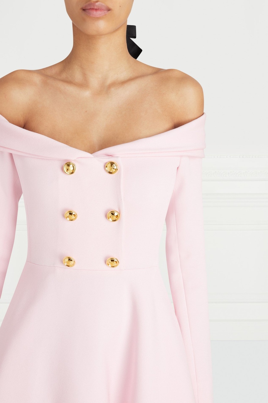Off Shoulder Fit and Flare Dress - 7