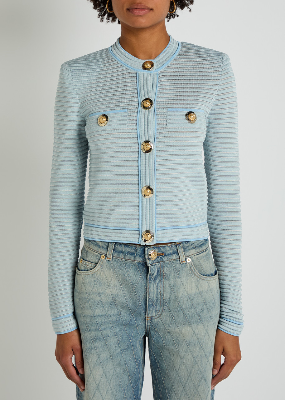 Balmain Embellished Ribbed-knit Cardigan - 2