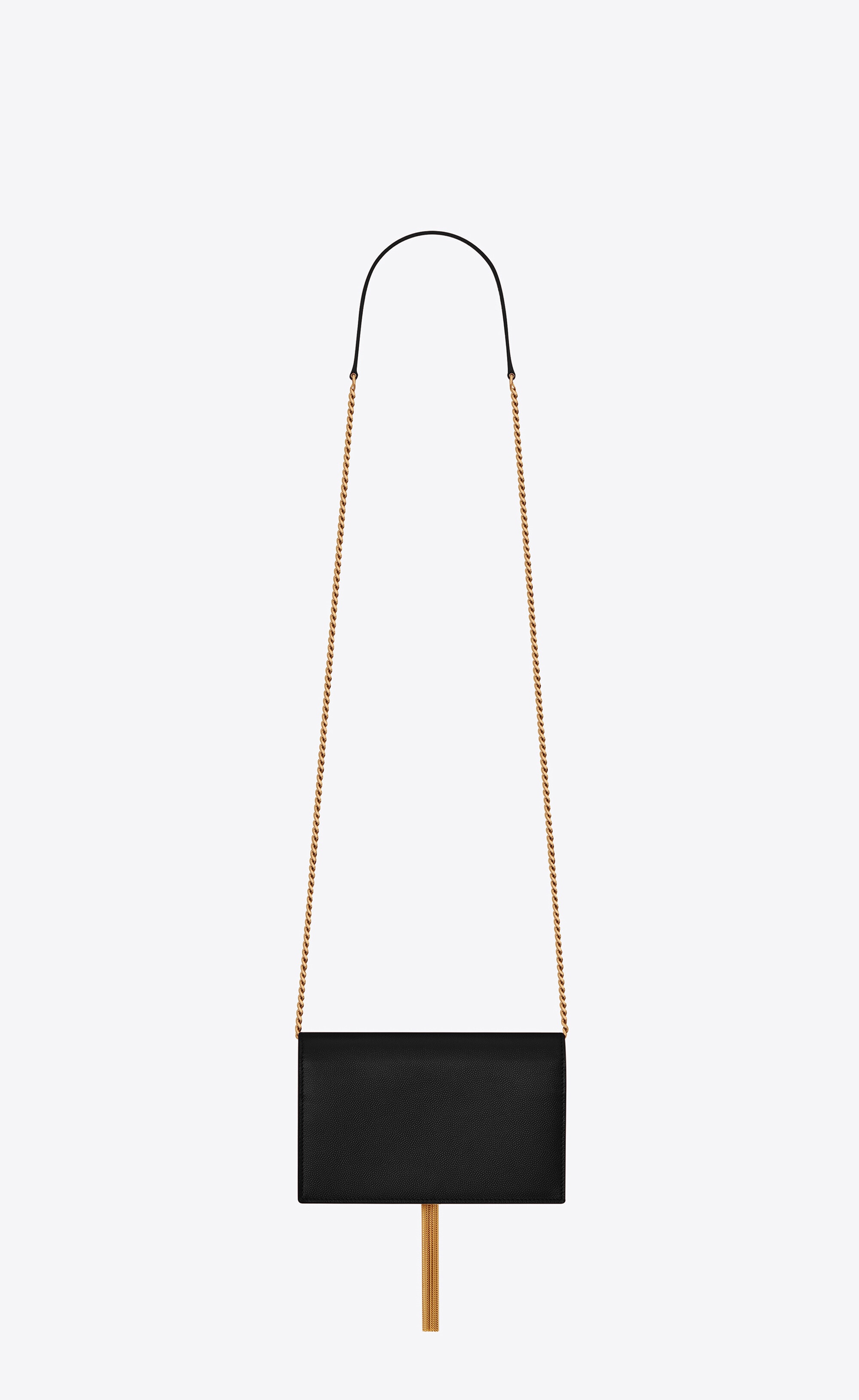 kate chain wallet with tassel in grain de poudre embossed leather - 3