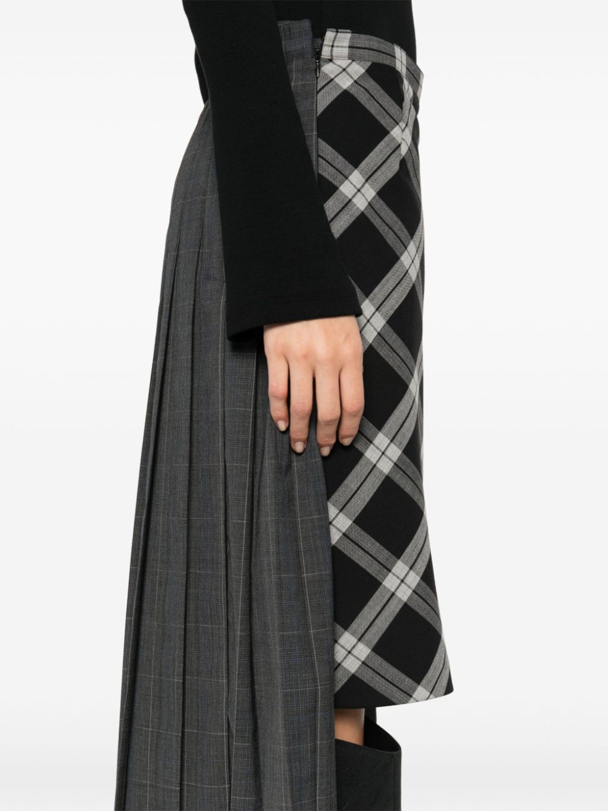 checked midi skirt - 5