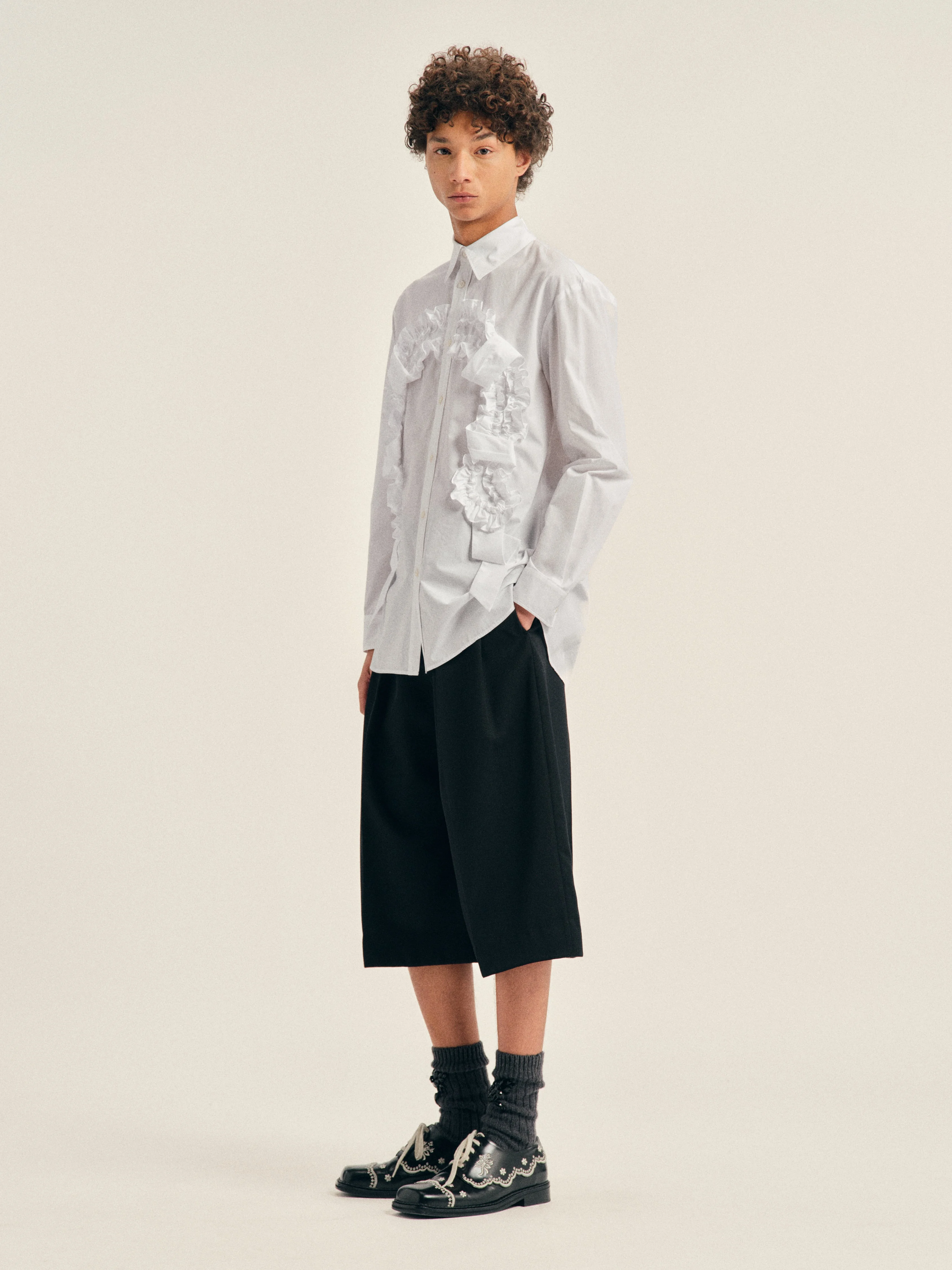 Peeling Waist Wide Leg Shorts - 1