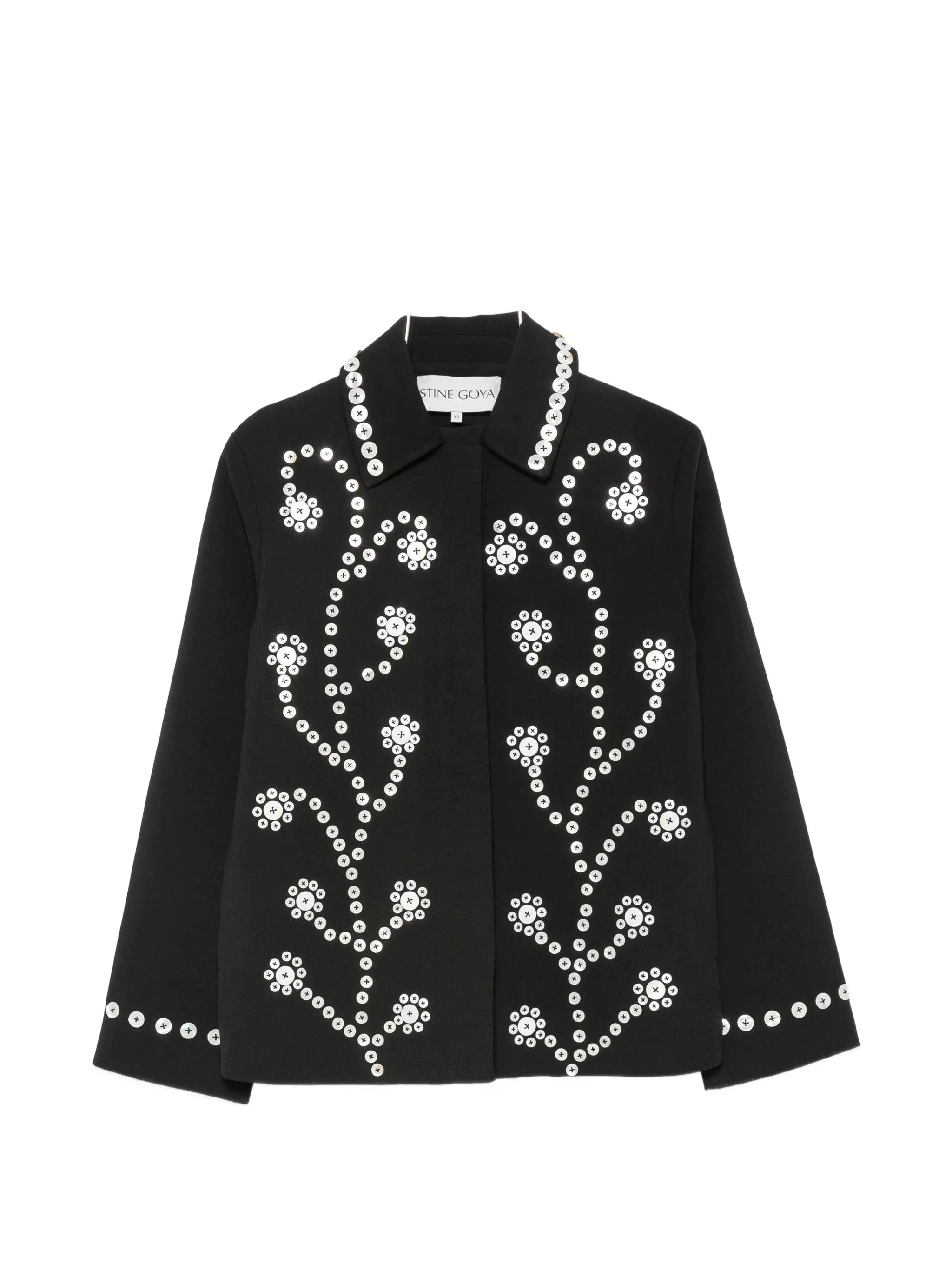 Stine Goya Eyelet-embellished Floral-motif Jacket - 1