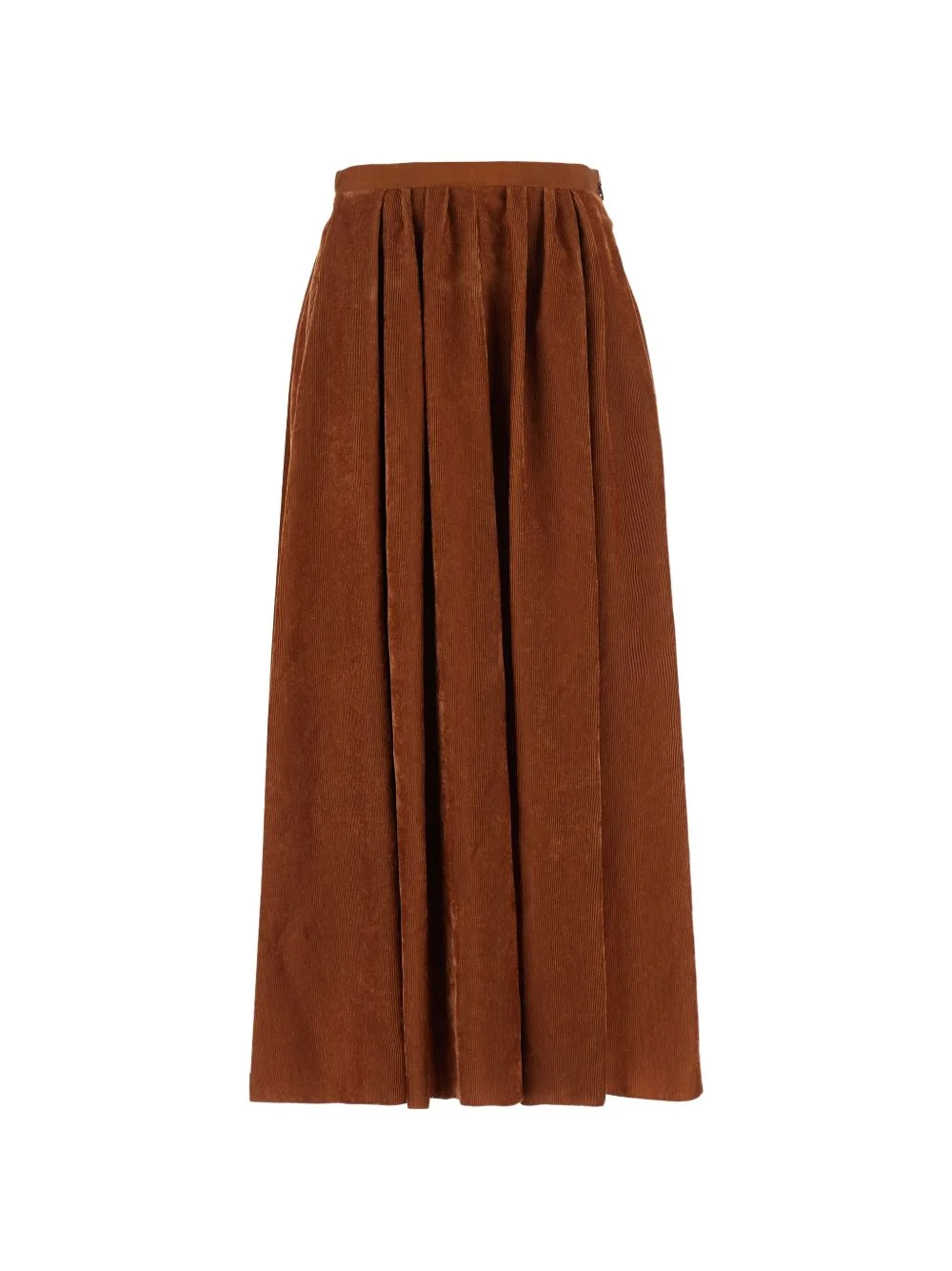 maxi pleated corduroy-effect skirt - 1