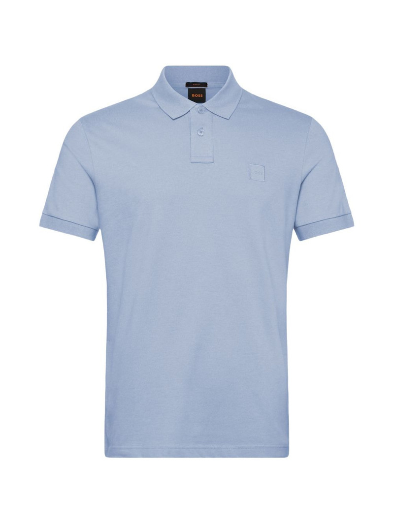 stretch-cotton slim-fit polo shirt with logo patch 1