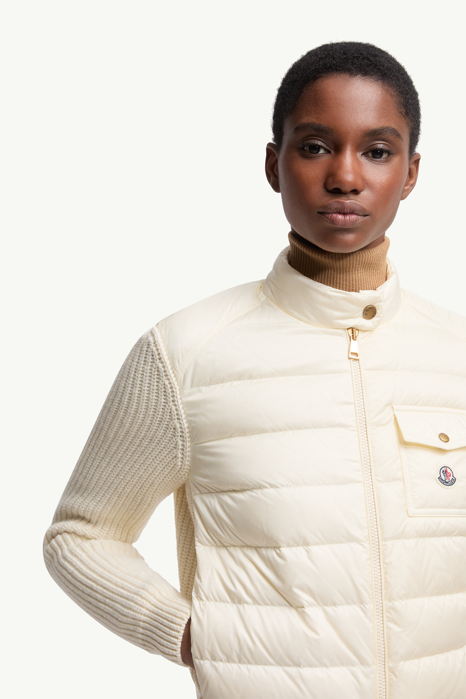 Padded Wool Zip-Up Cardigan - 6