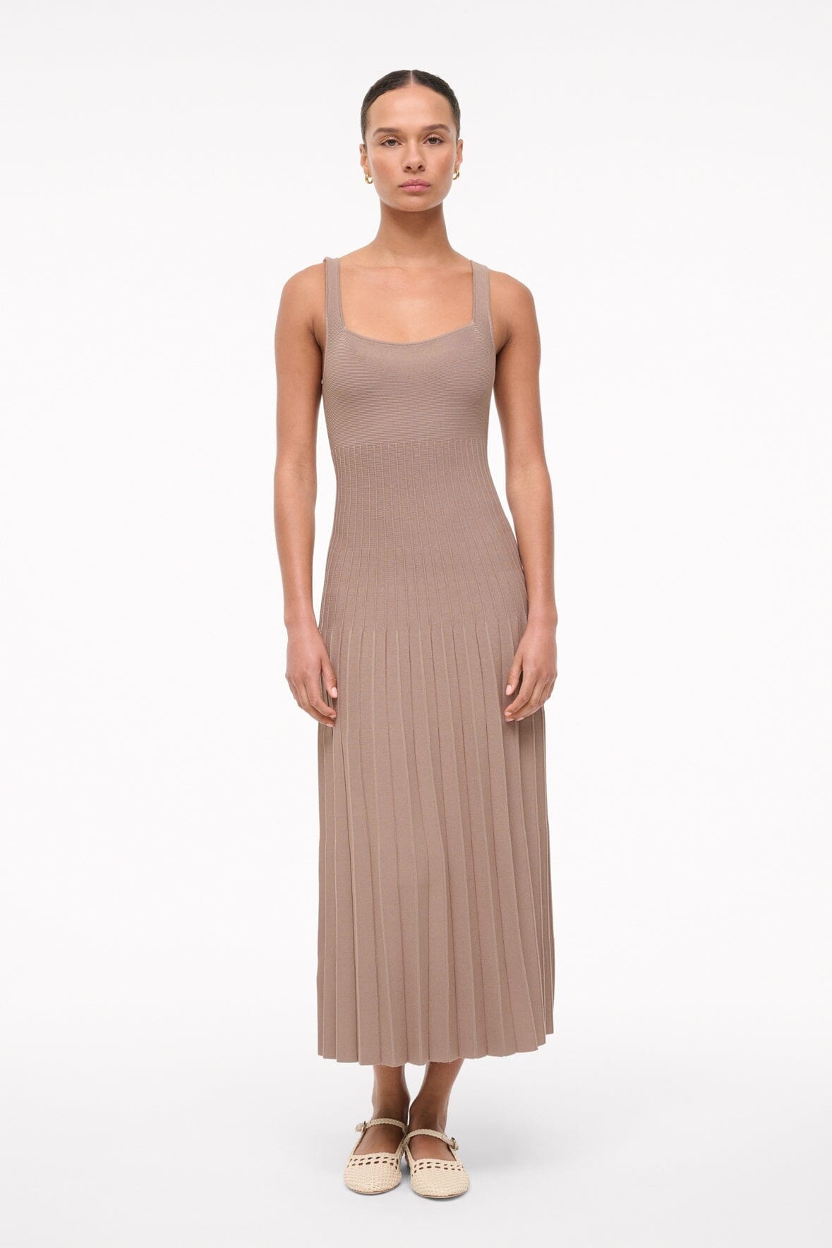 STAUD ELLISON DRESS TAUPE - 6