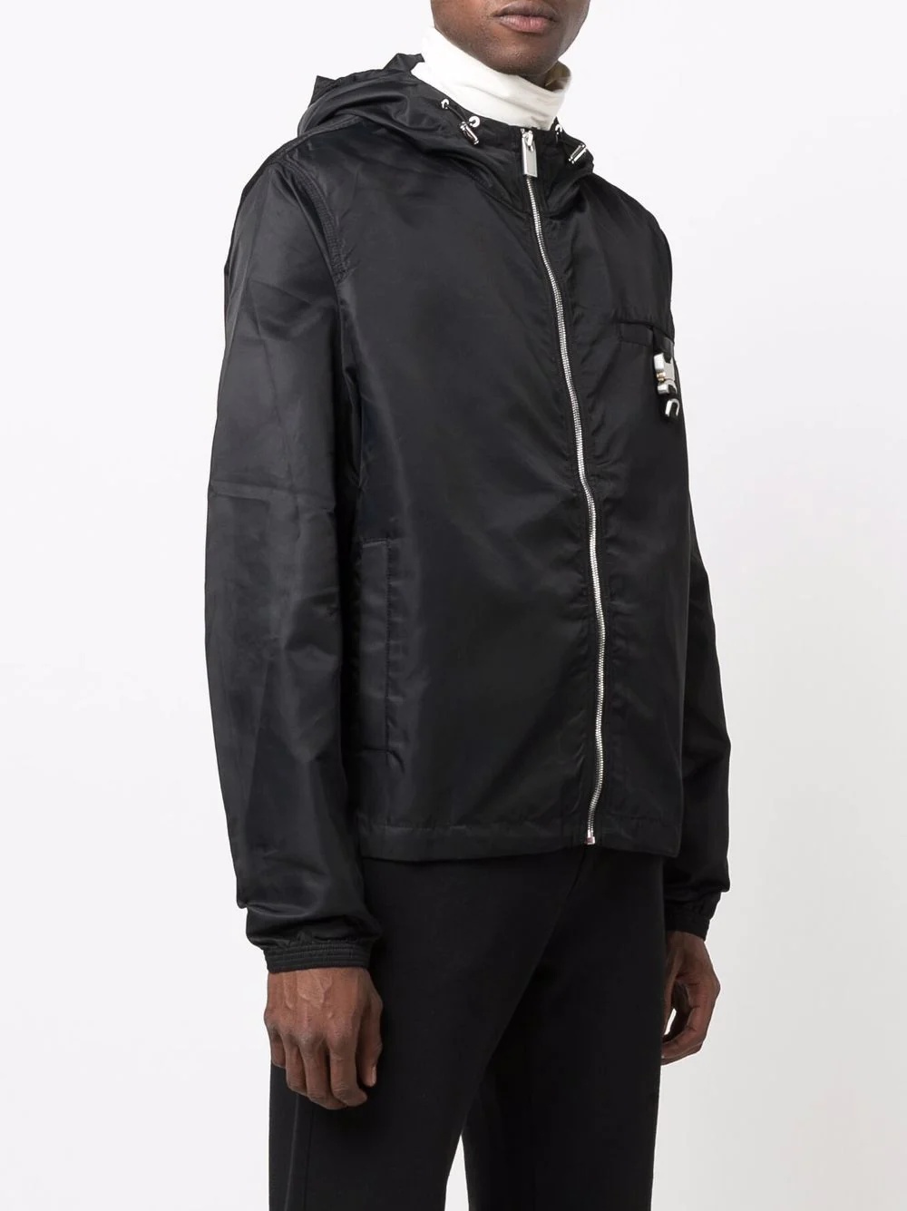 buckle-detail zip-up hooded jacket - 3