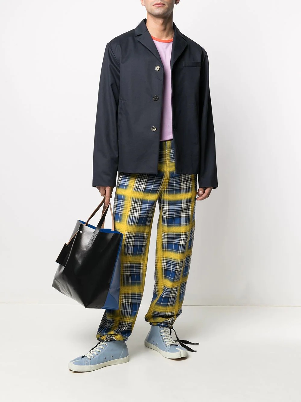 plaid straight-leg trousers - 2