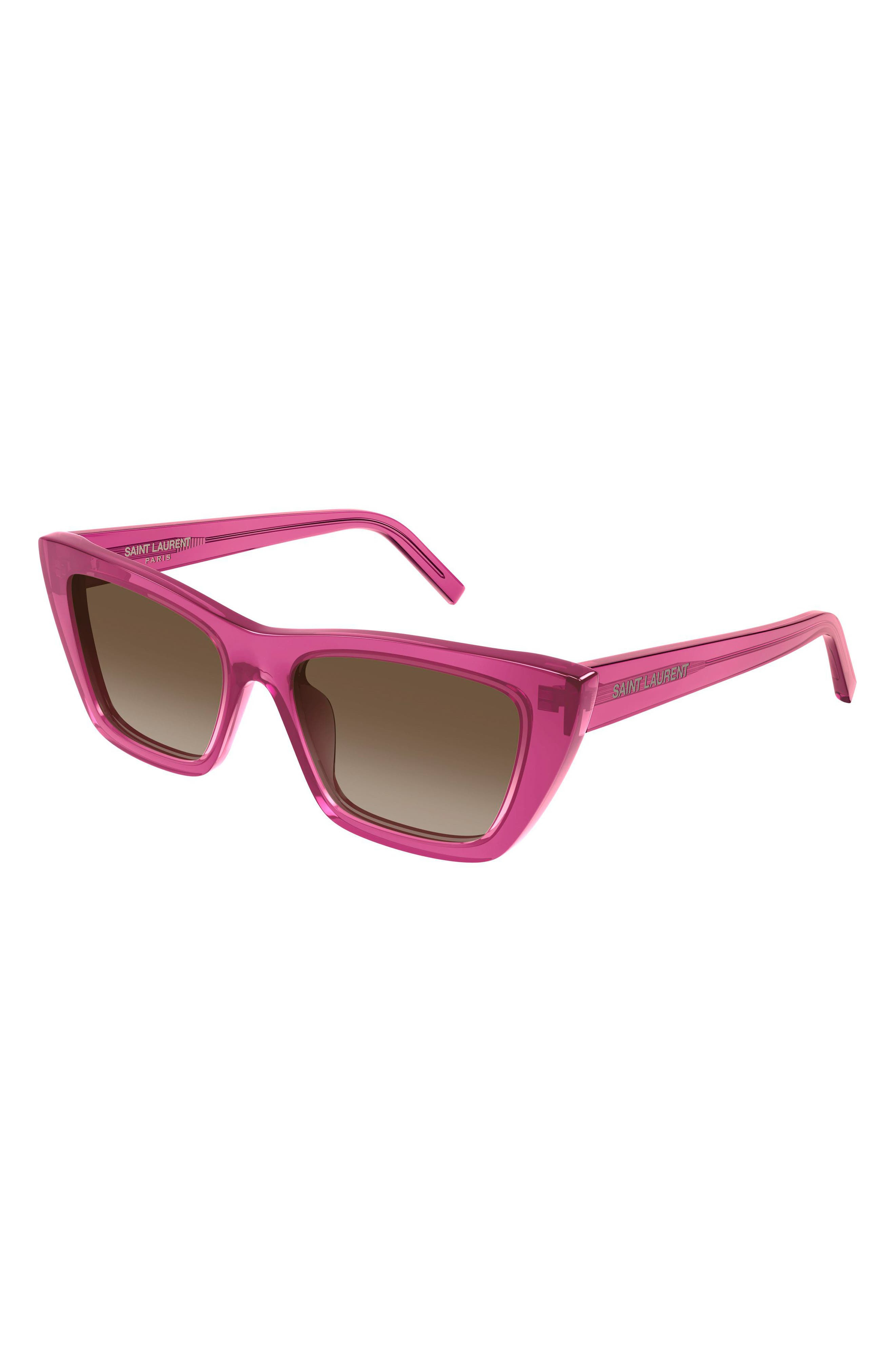 Saint Laurent 53mm Cat Eye Sunglasses in Pink at Nordstrom - 2