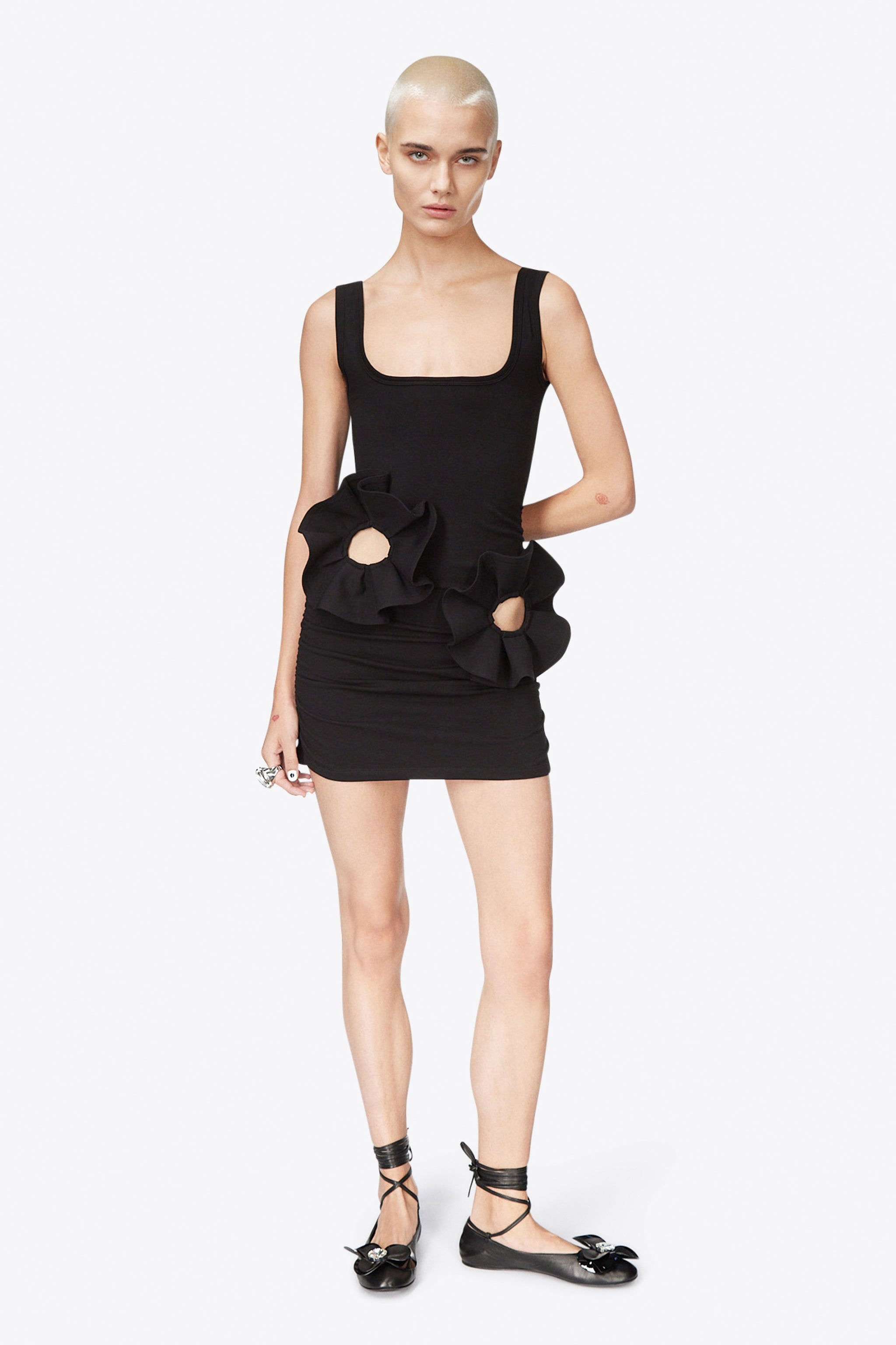 RUFFLE FLOWER TANK DRESS - 4
