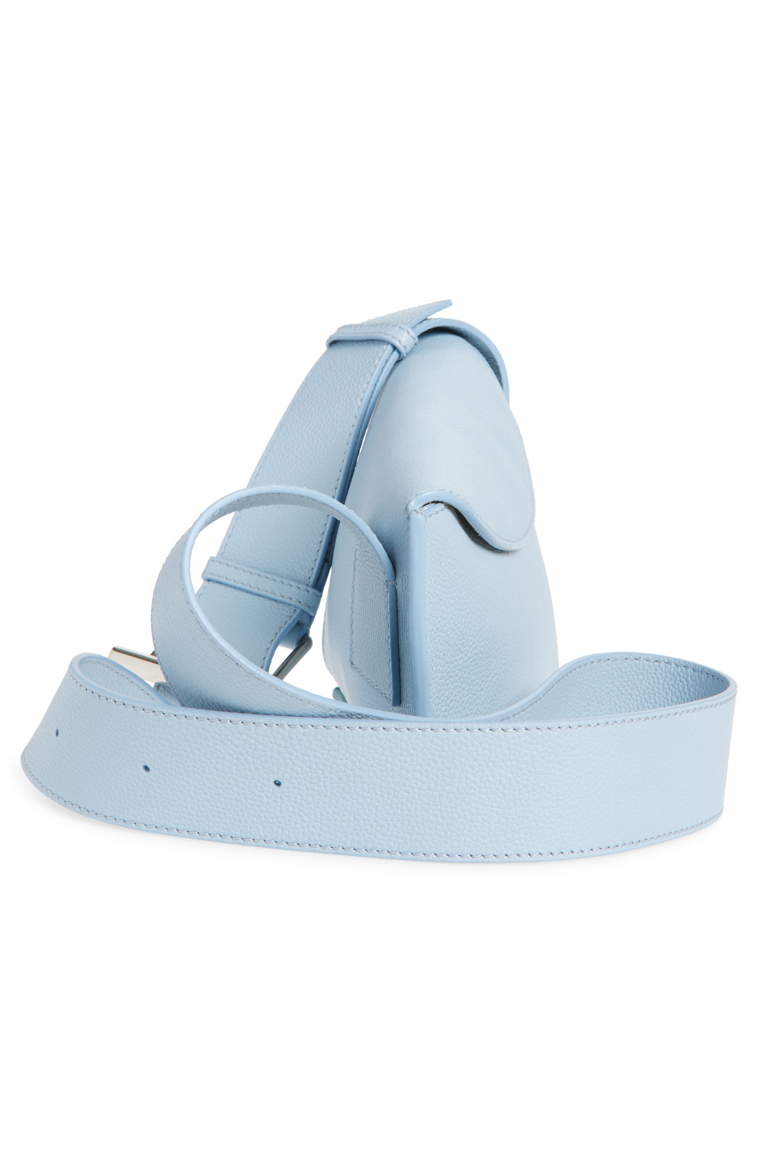 McQueen T-Bar Sling Asymmetric Leather Crossbody Bag in Shirting Blue/Silver at Nordstrom - 6