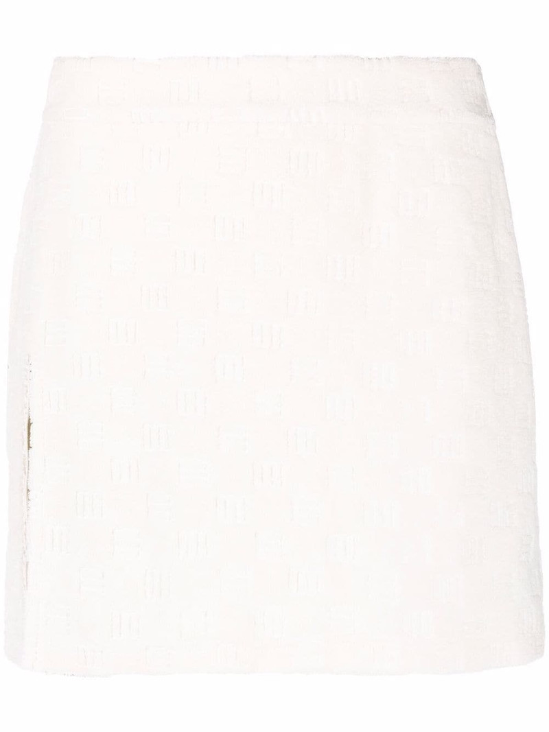 monogram-debossed mini skirt 1