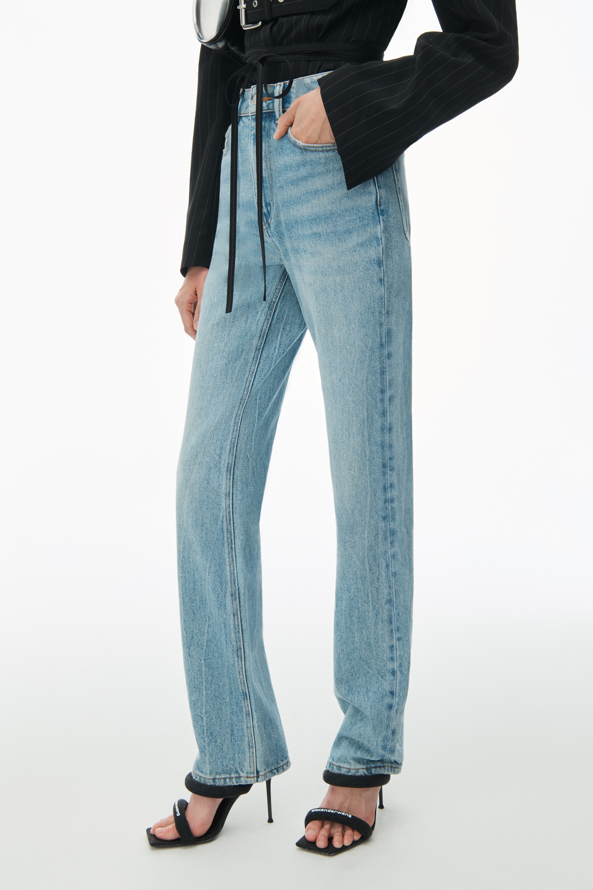 FLY HIGH-RISE STACKED JEAN IN DENIM - 3