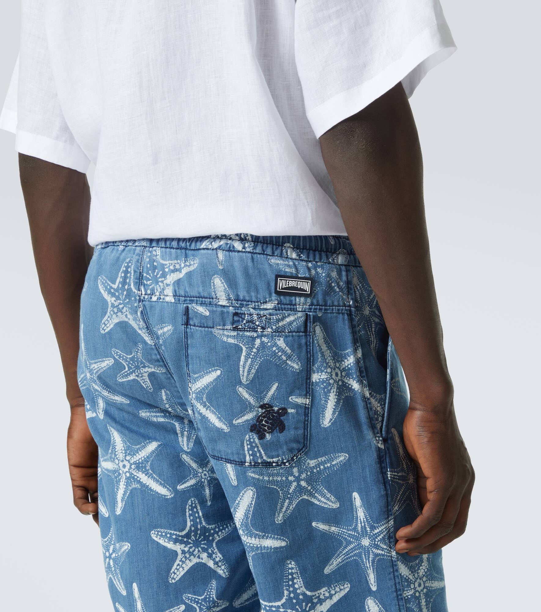 Printed denim Bermuda shorts - 6