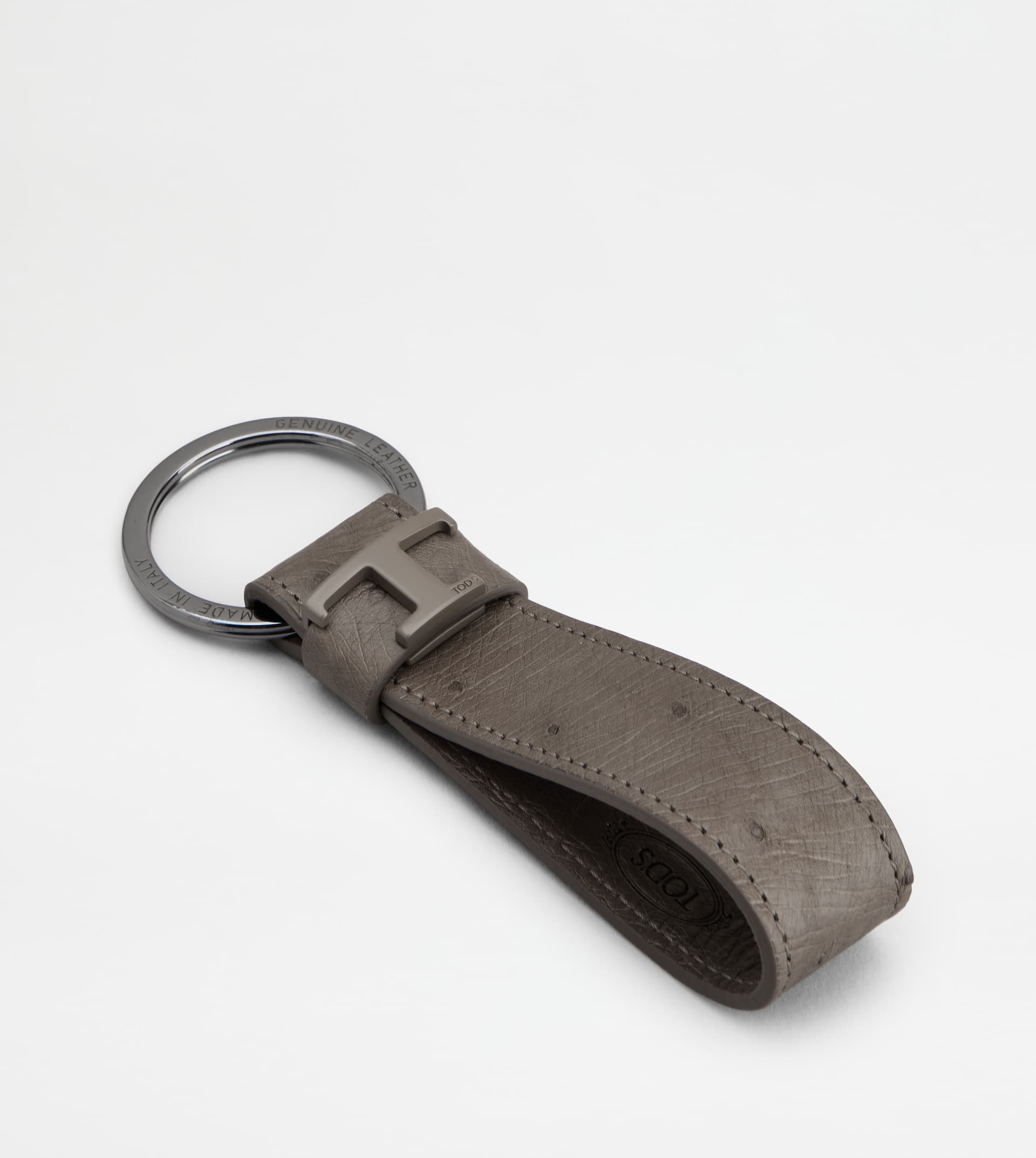 KEY HOLDER IN OSTRICH - GREY - 2