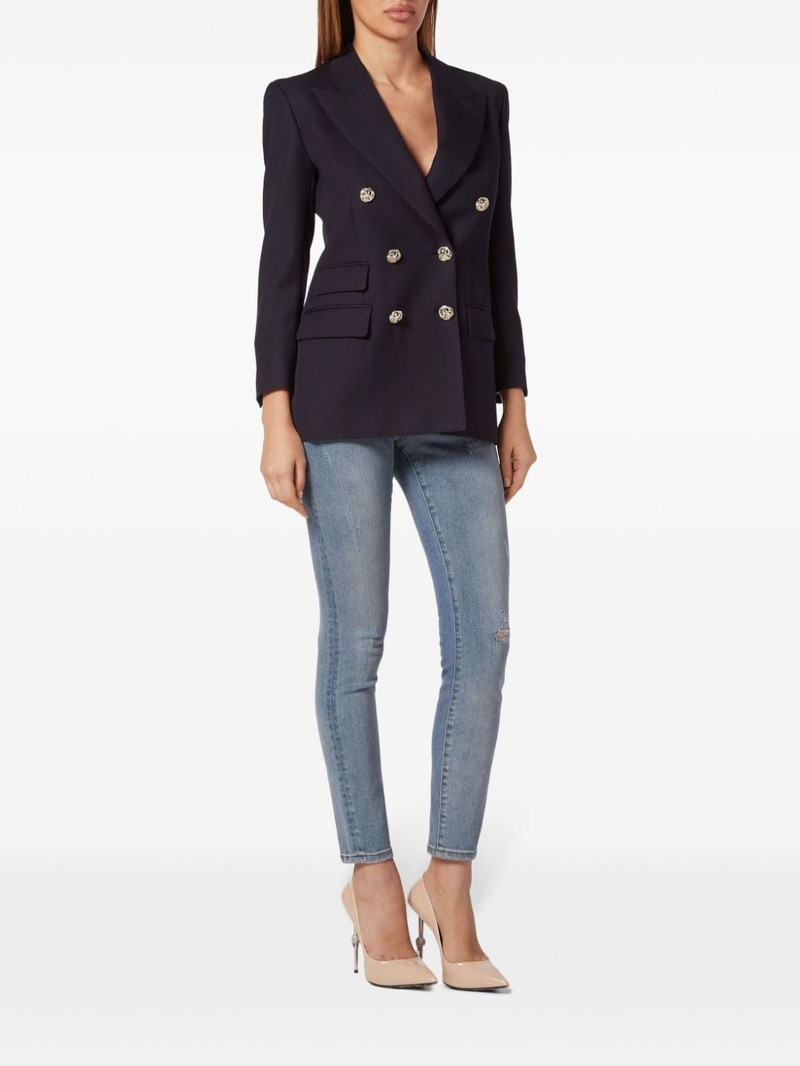 PHILIPP PLEIN double-breasted wool blazer outlook