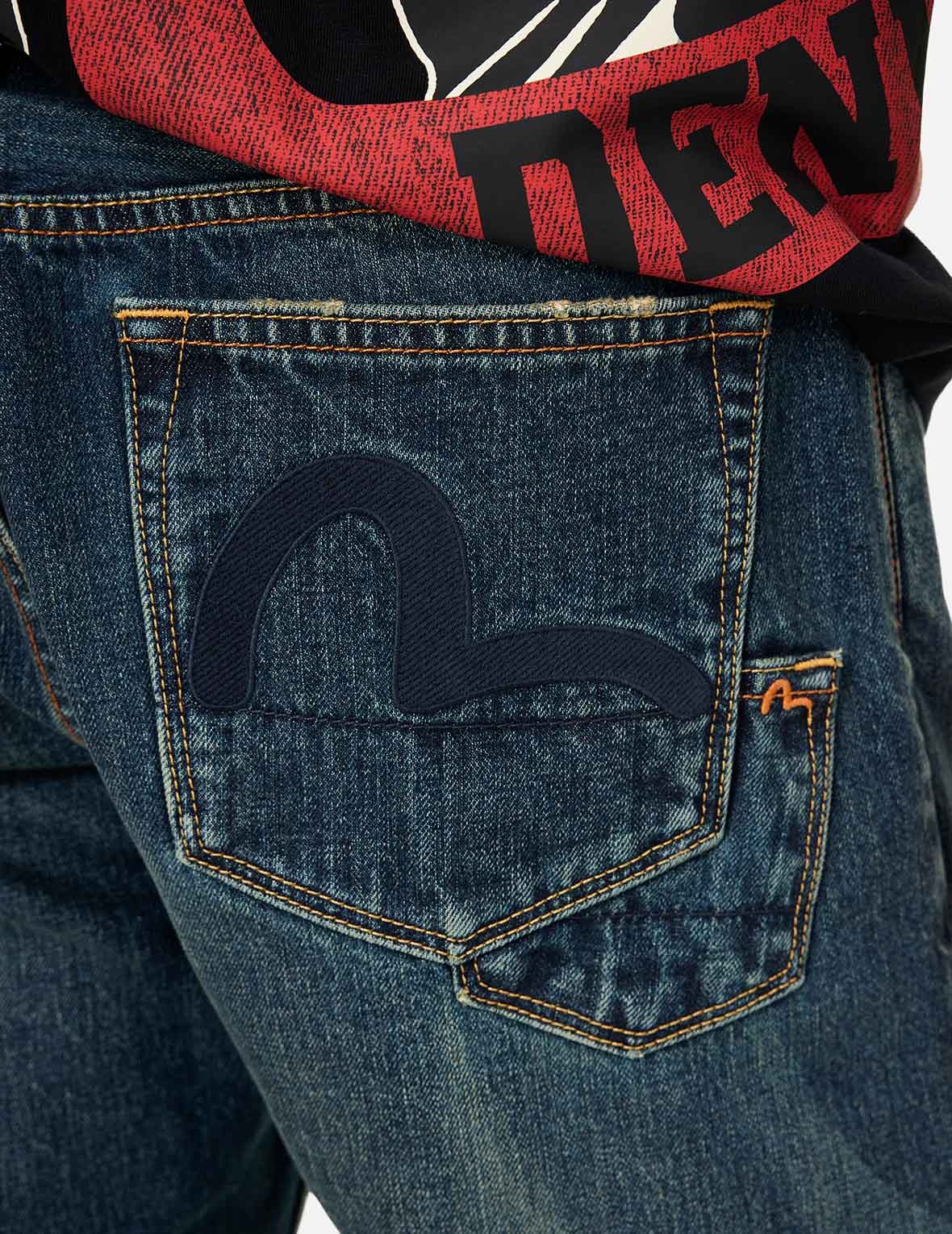 Seagull Appliqué Embroidery Regular Fit Jeans #2000 - 7