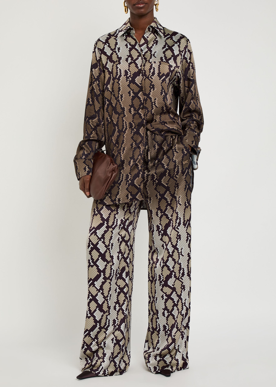Stella Mccartney Snake Print Satin Pyjama Trousers - 4