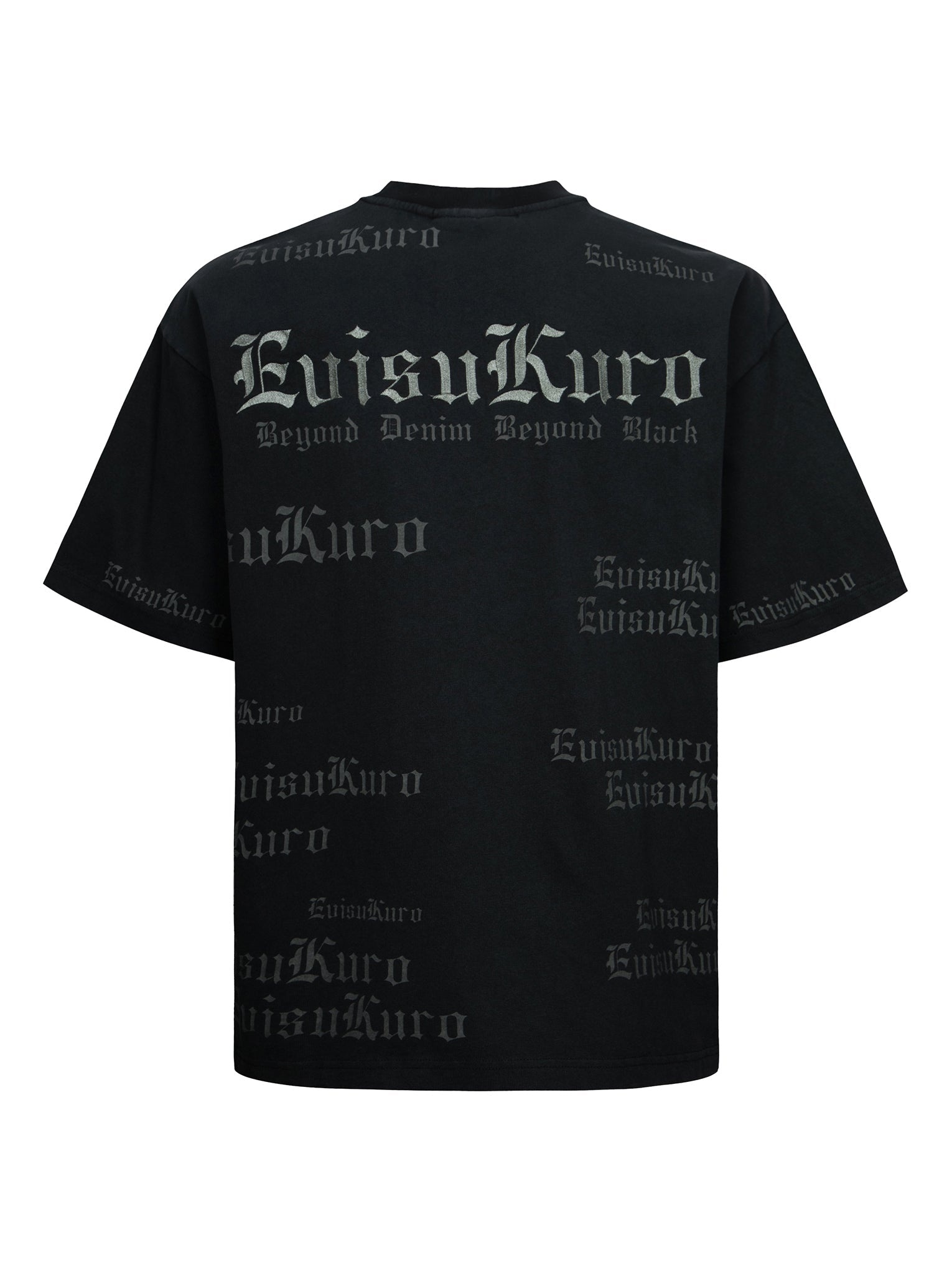 Allover Logo and Seagull Embroidery Loose Fit Pigment Dye T-Shirt - 12