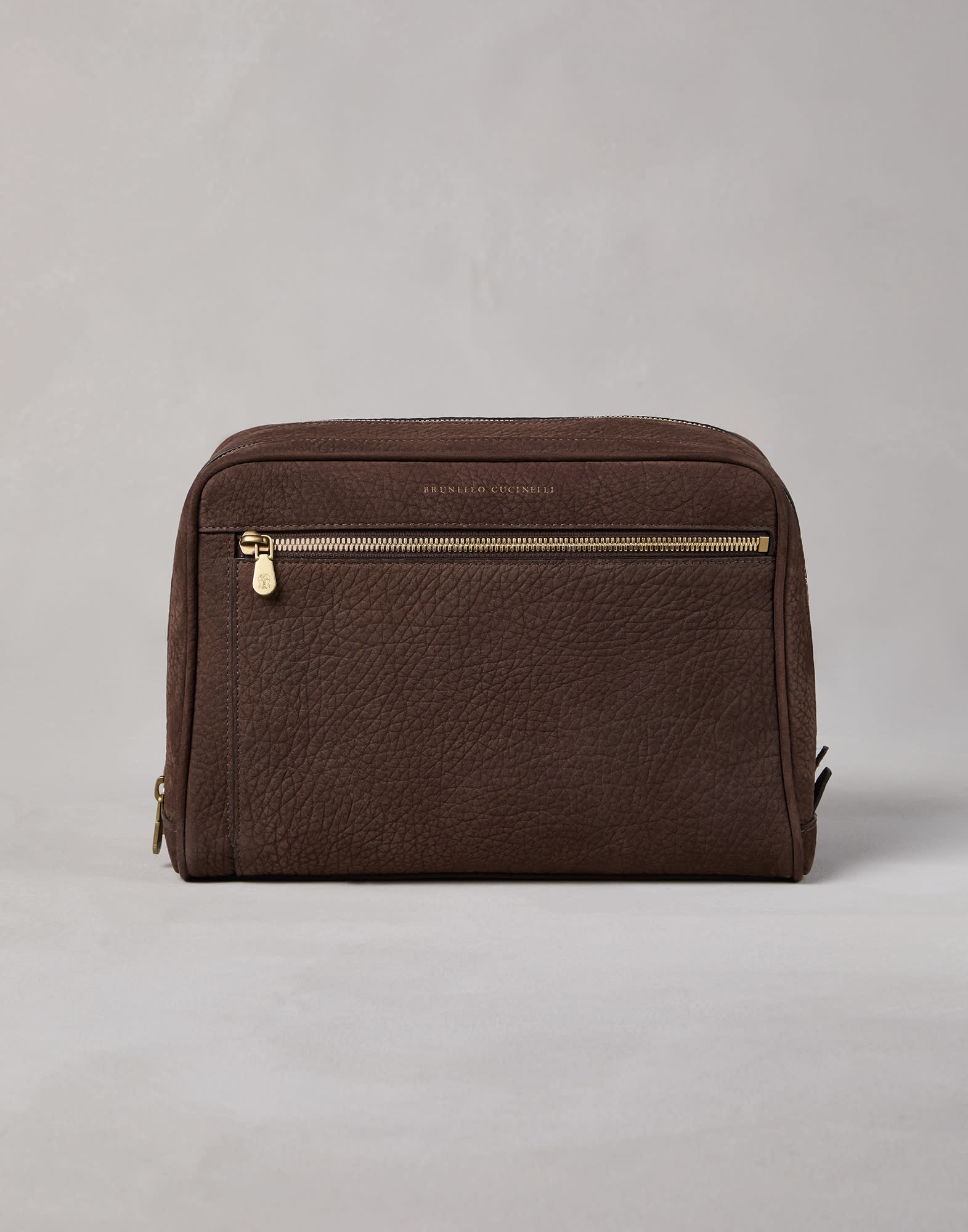 Nubuck beauty case with double zipper - 1
