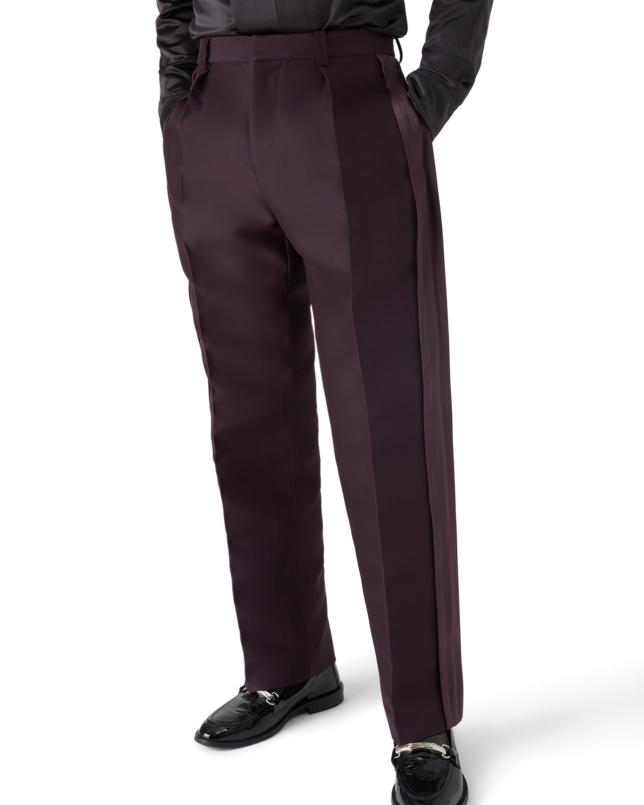 Blend Tailored Side Stripe Wool Silk Trousers | Casablanca Paris - 4