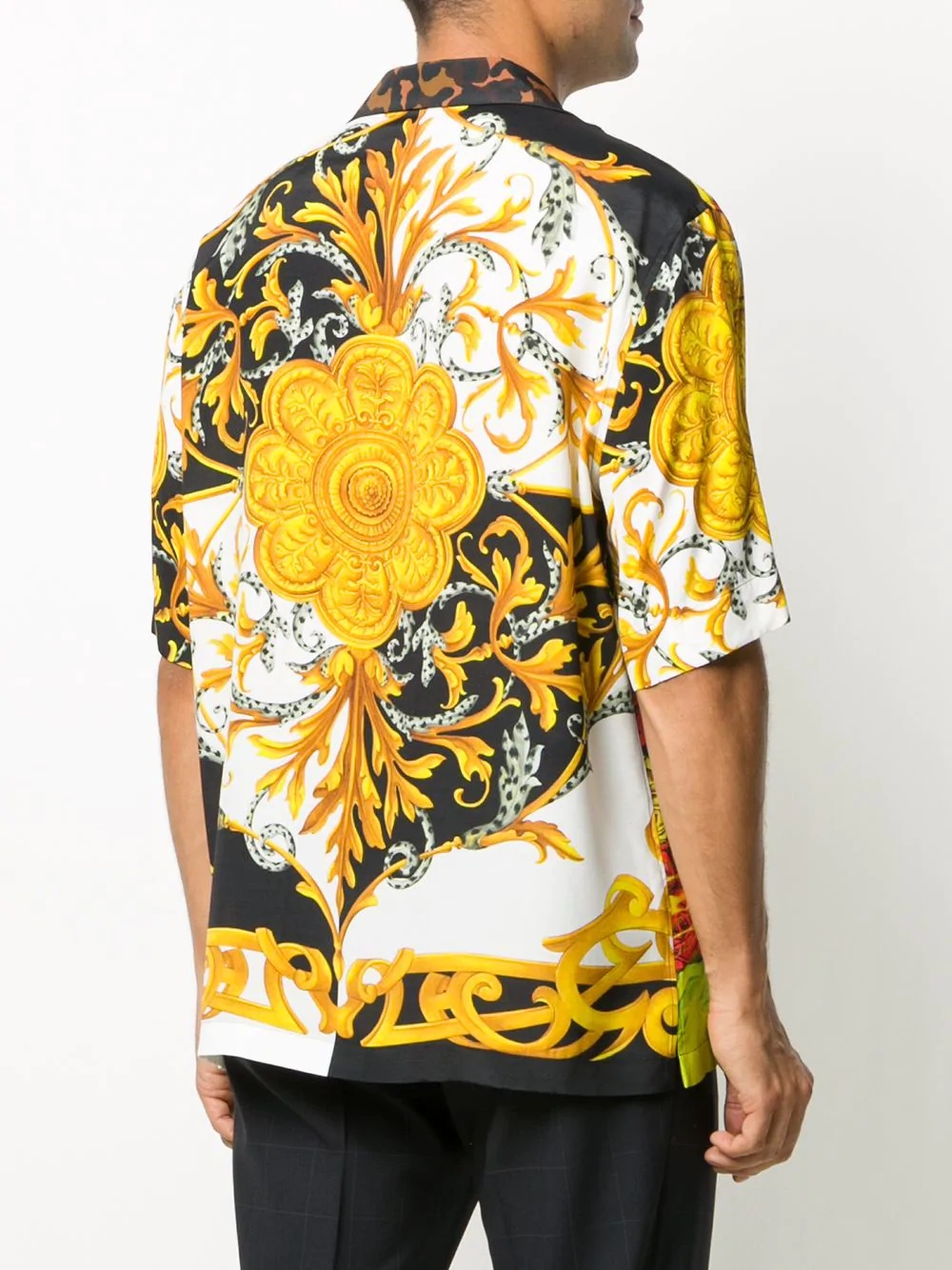 rose print short-sleeve shirt - 4