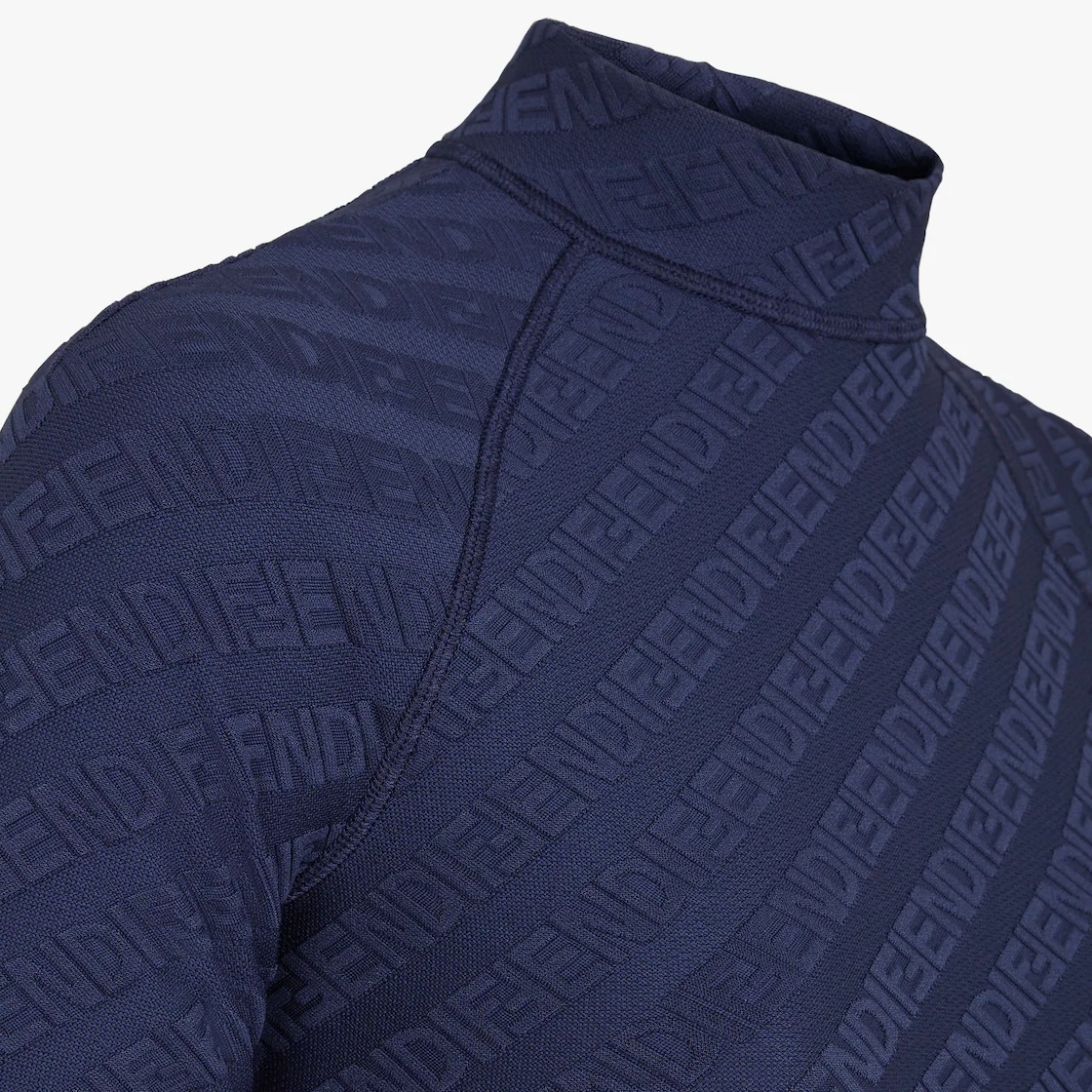 Blue FF jacquard tech knit T-shirt - 3