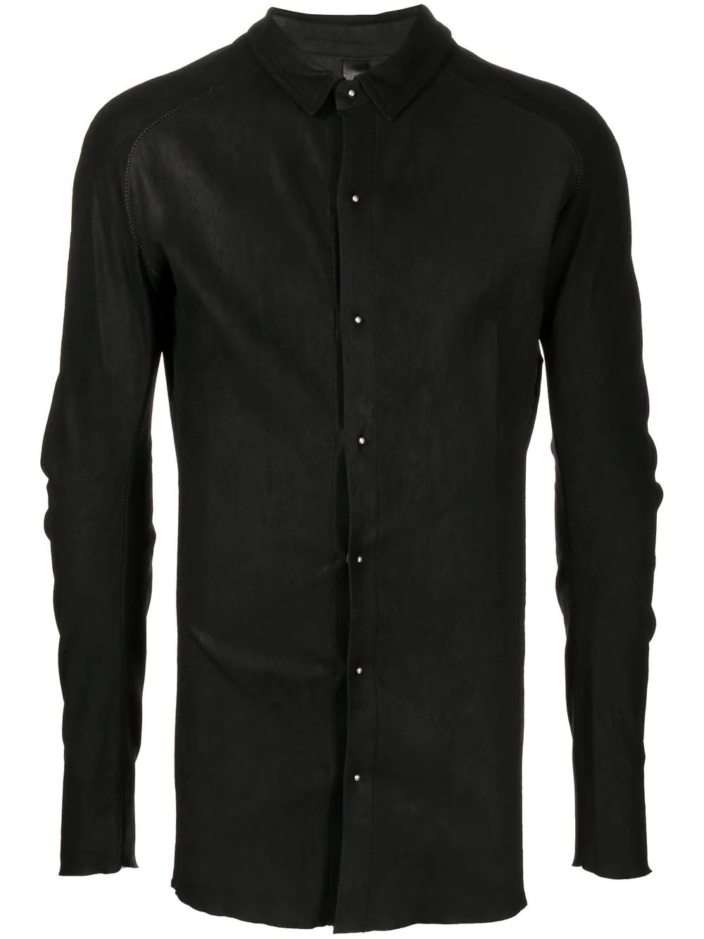 suede long-sleeve shirt - 1