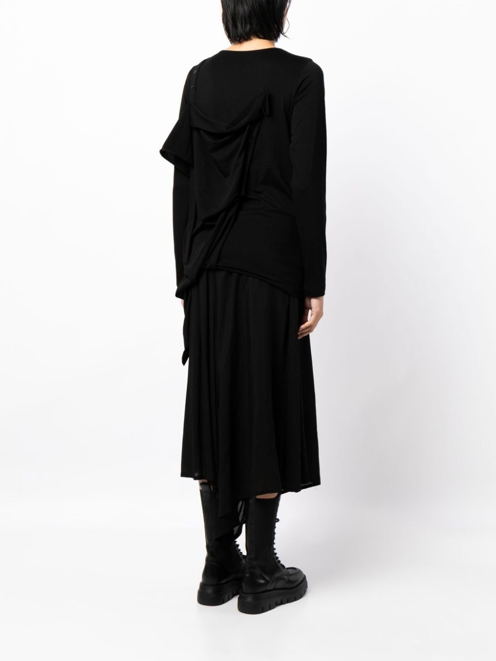 asymmetric-design cotton top - 4