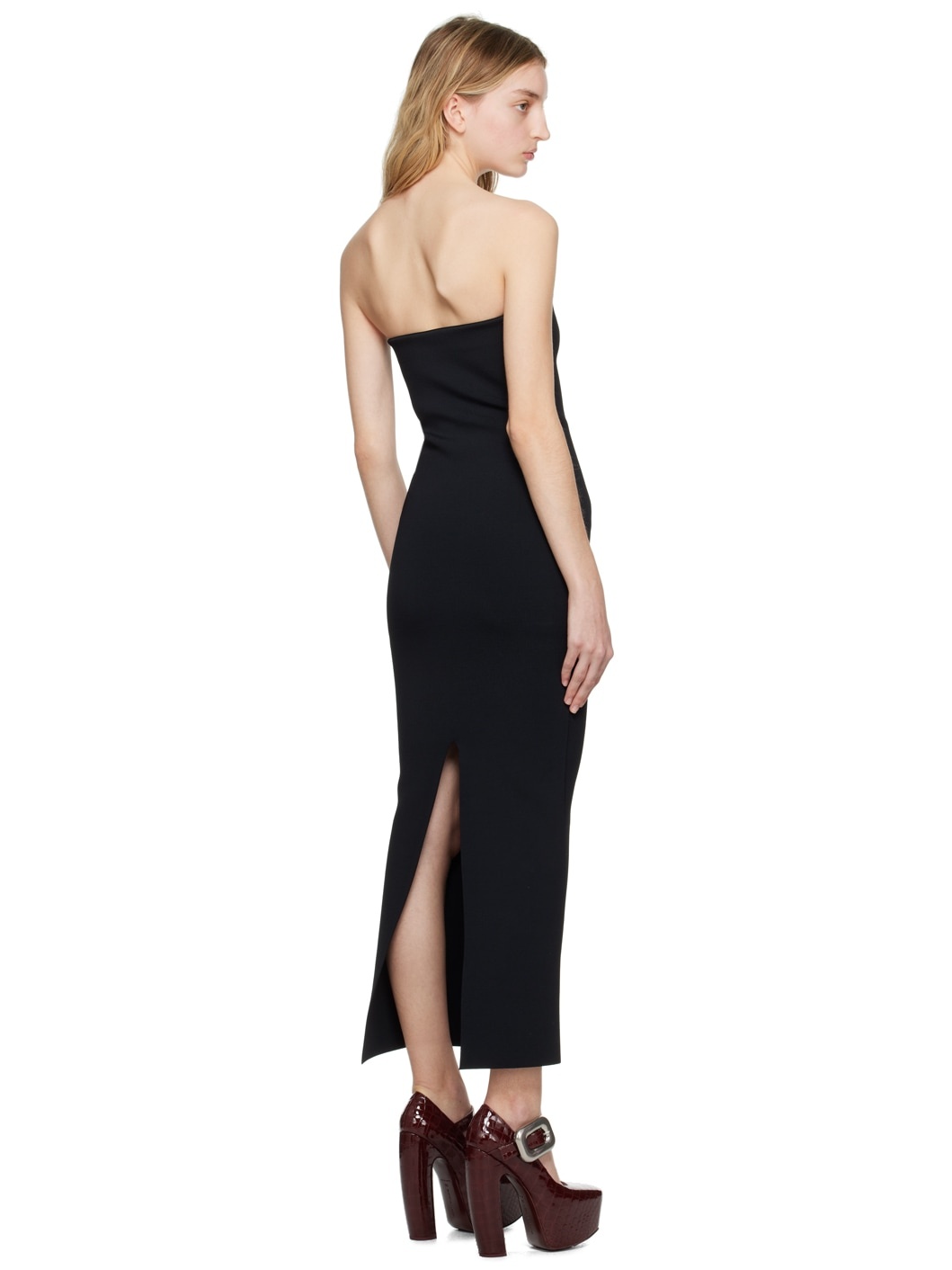 Black Compact Maxi Dress - 3