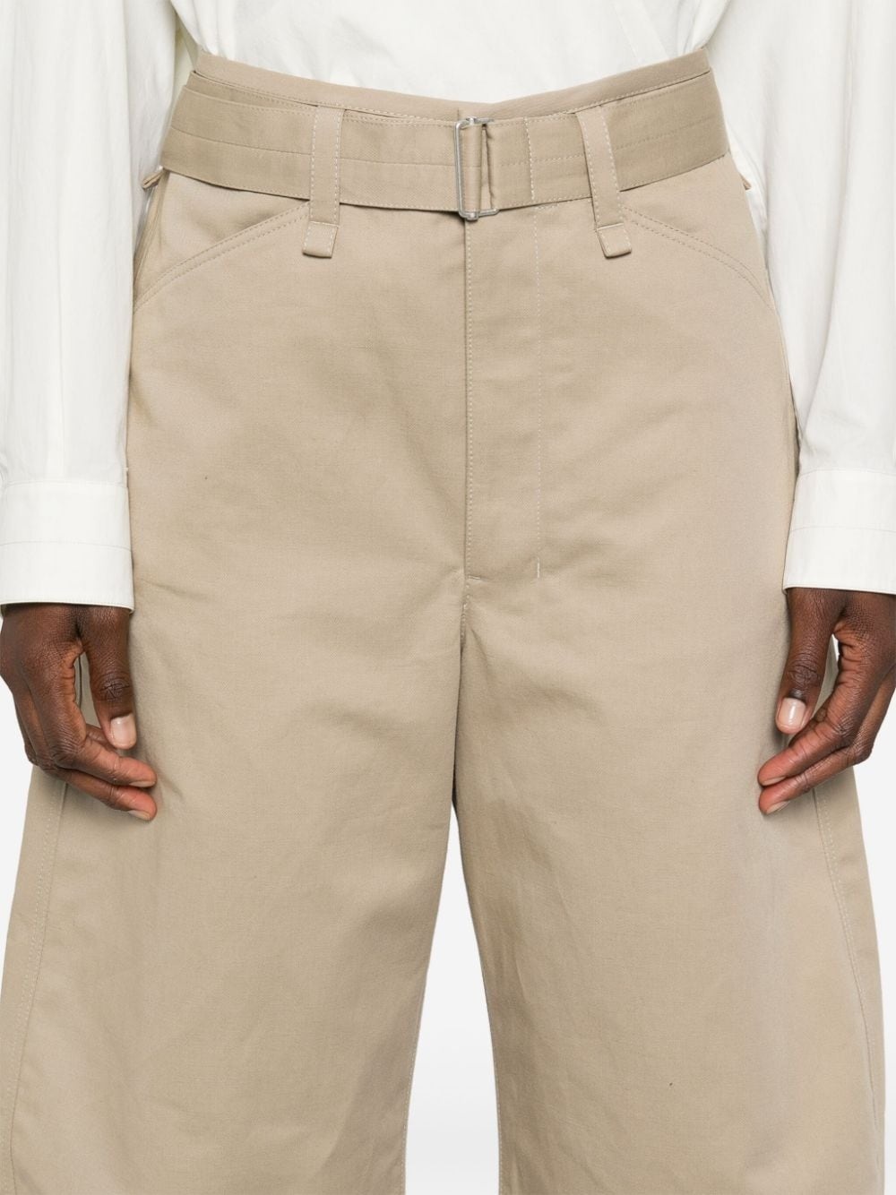 belted tapered trousers - 5