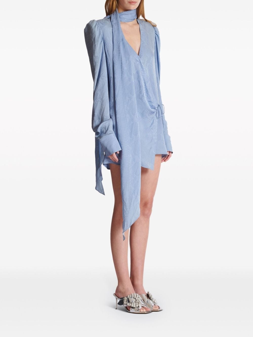 snakeskin-print silk minidress - 3