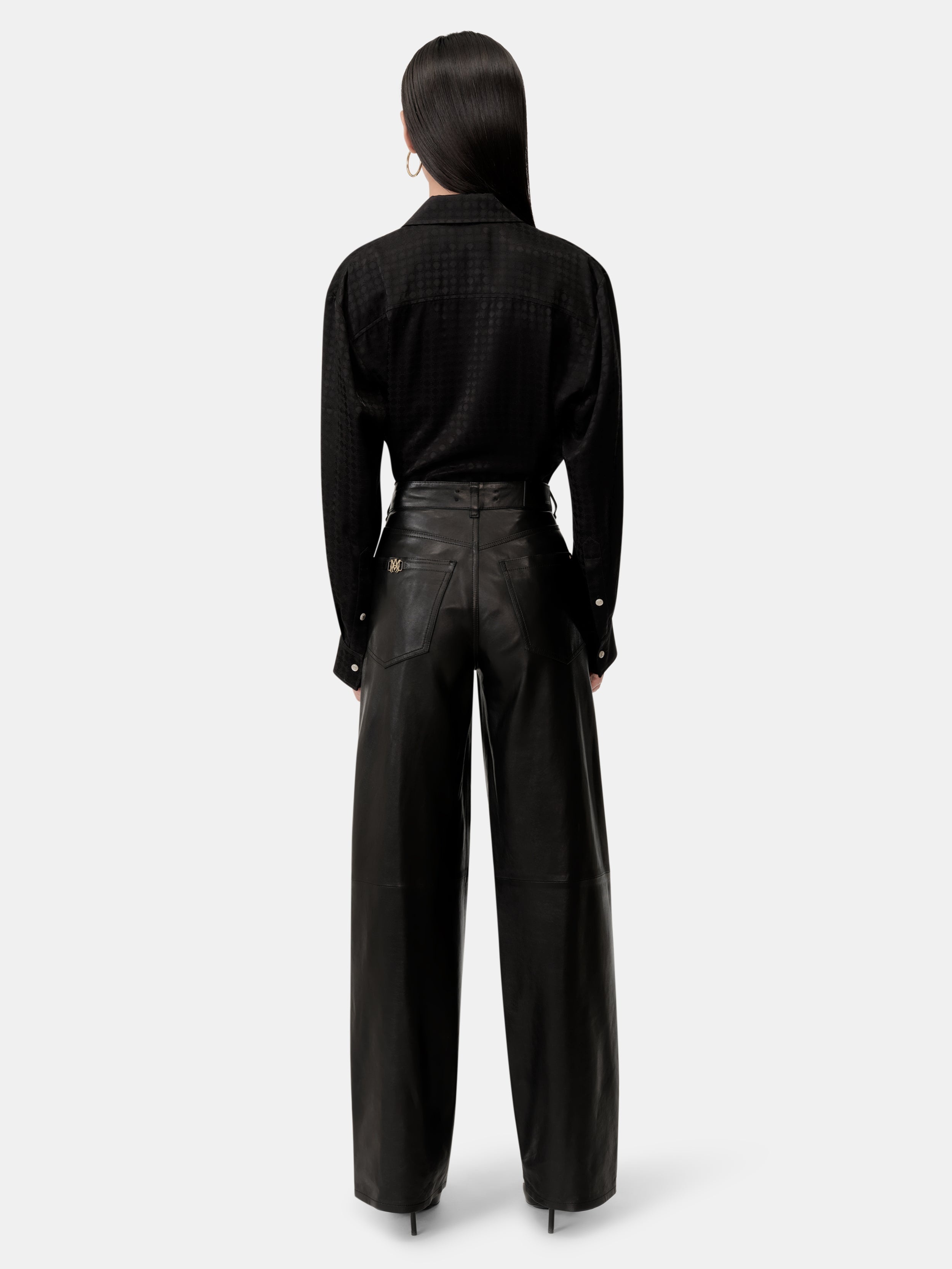 WOMEN'S LEATHER STRAIGHT PANT - 2