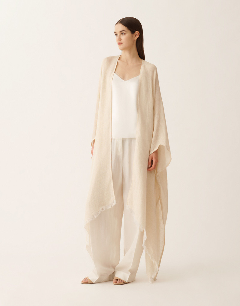 FABIANA FILIPPI Linen and viscose kaftan with lurex outlook