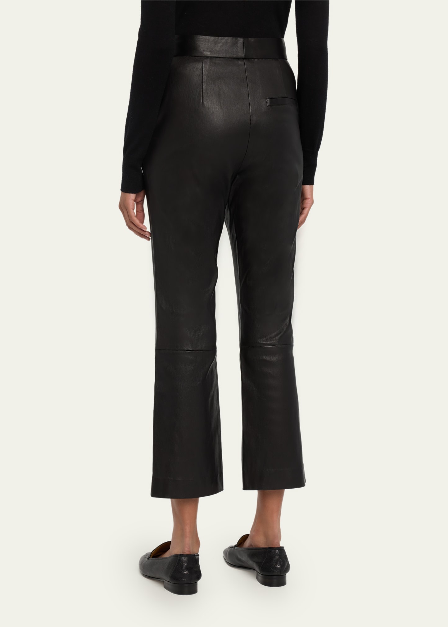High Waist Crop Leather Pants - 3