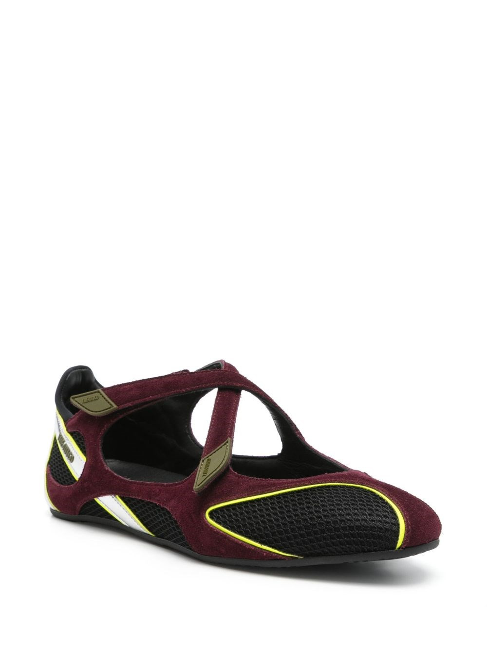 Ballet flats in synthetic fabric and leather - 4