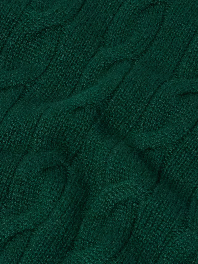 Cable-Knit Cashmere Sweater Dark green 5
