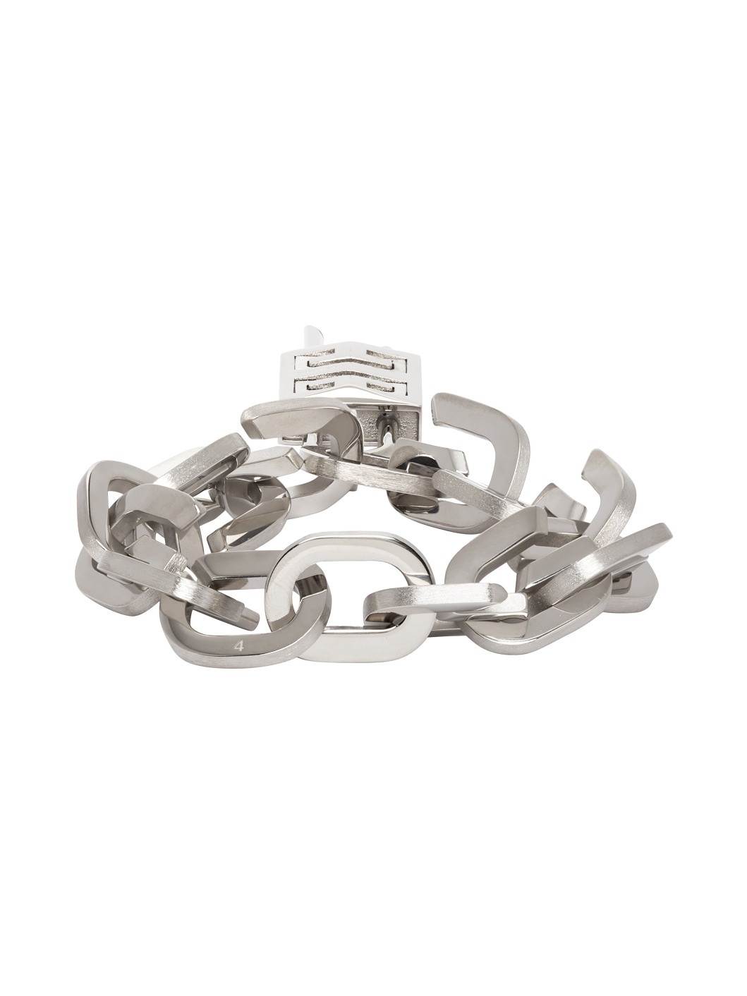 Silver G Link Padlock Bracelet - 4