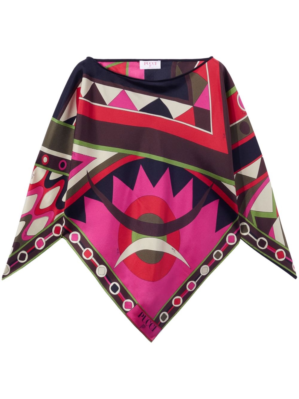 Vivara-print silk top - 1