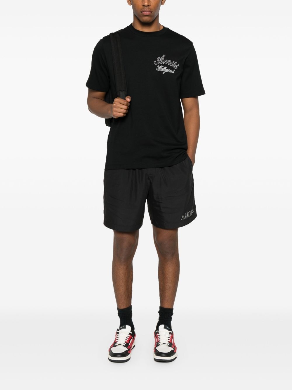 logo-embroidered shorts - 2