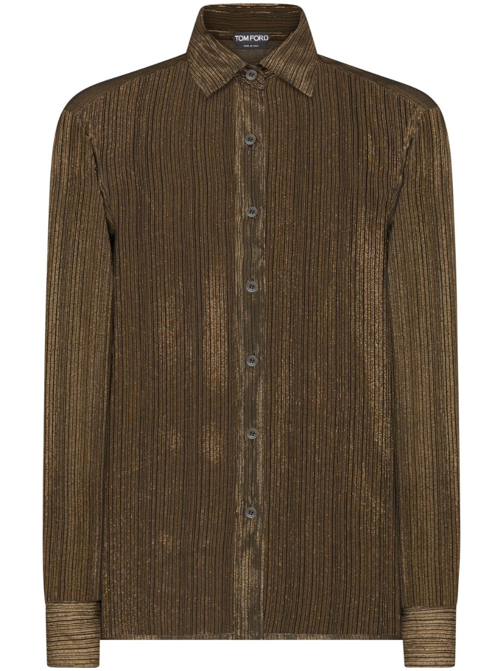 silk-blend long-sleeve shirt - 1