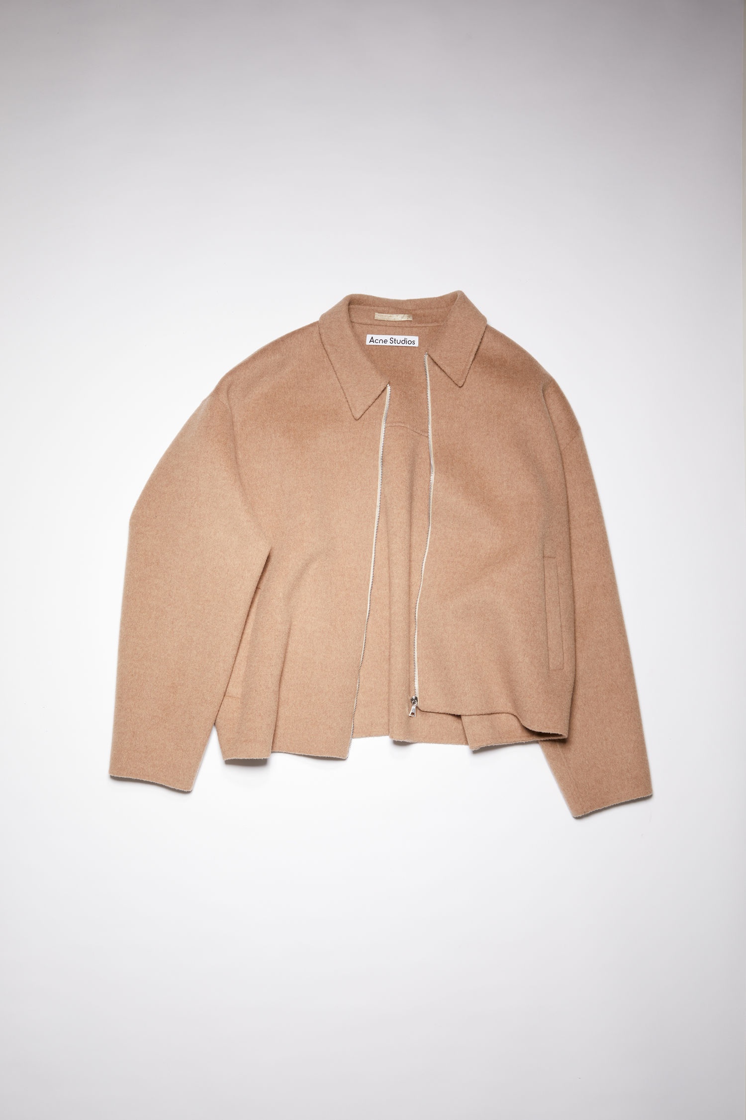 Lined wool jacket - Camel melange - 1