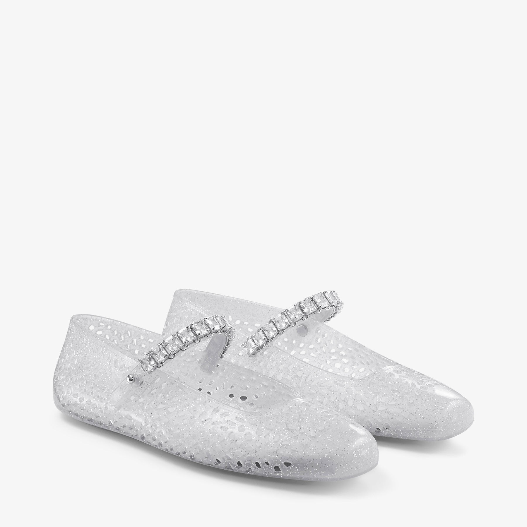The Jelly
Clear Jelly Ballerina Flats with Crystal Embellishment - 3