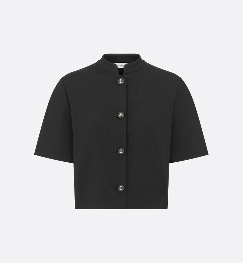 Cropped Jacket with Officer Collar 1