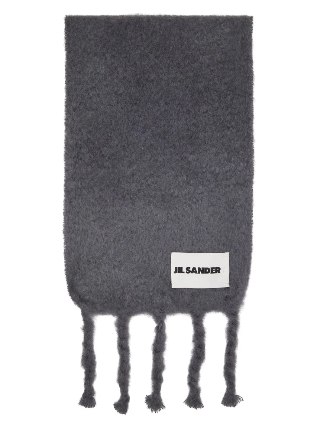 Gray Fringed Scarf - 1