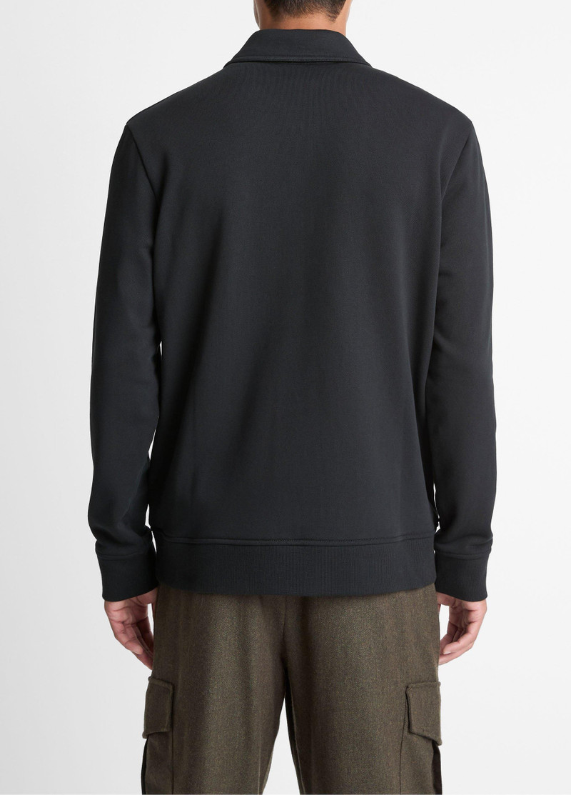Vince Cotton-Blend French Terry Zip Polo Shirt outlook