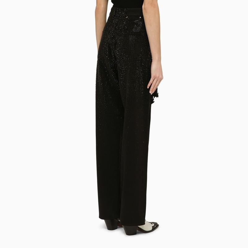 GOLDEN GOOSE DENIM TROUSERS WITH CRYSTALS - 5