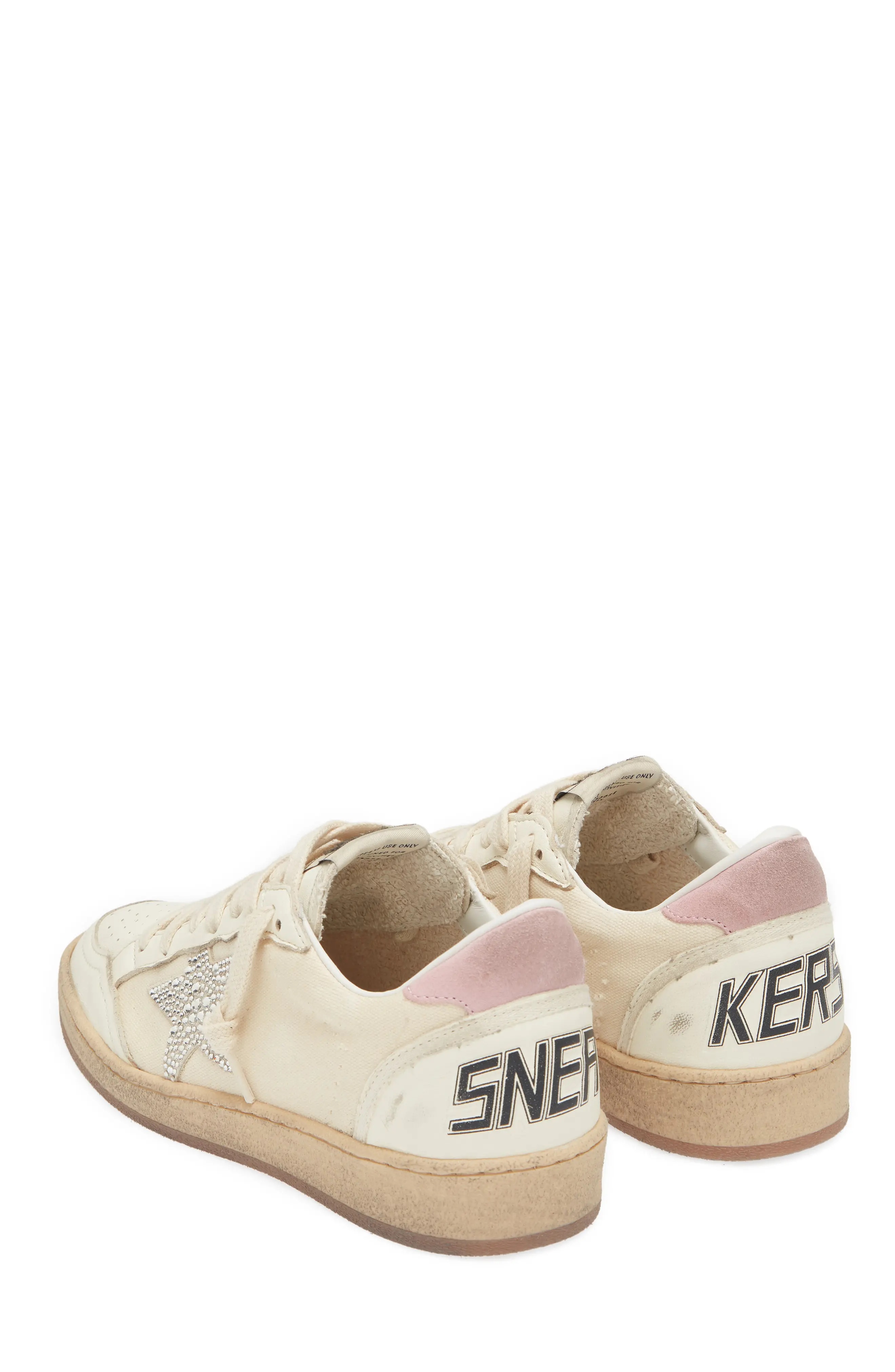 Ball Star Low Top Sneaker in Canvas/Crystal/Pink - 2