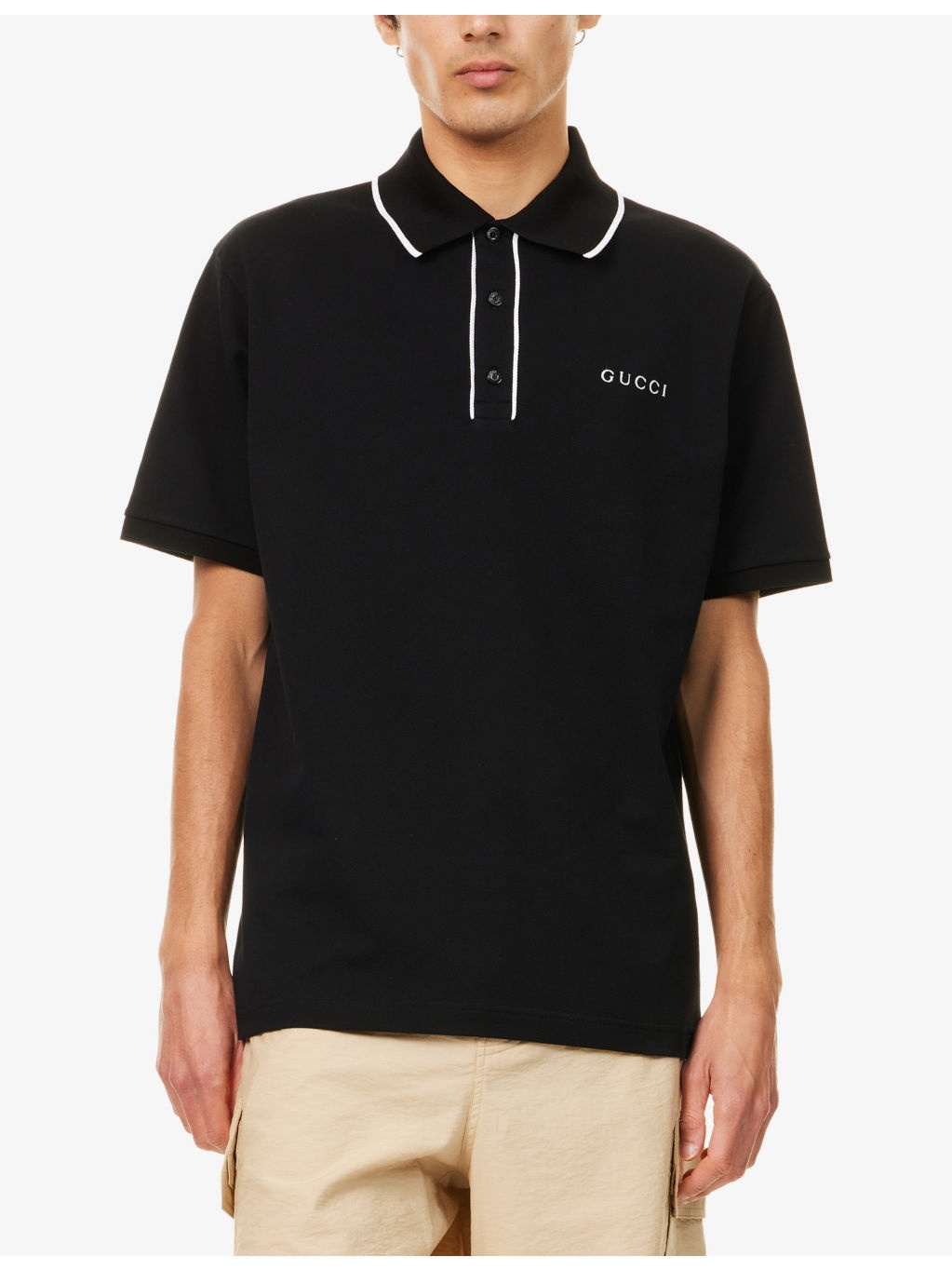 Contrast-Collar Logo-Embroidered Cotton-Pique Polo Shirt - 3