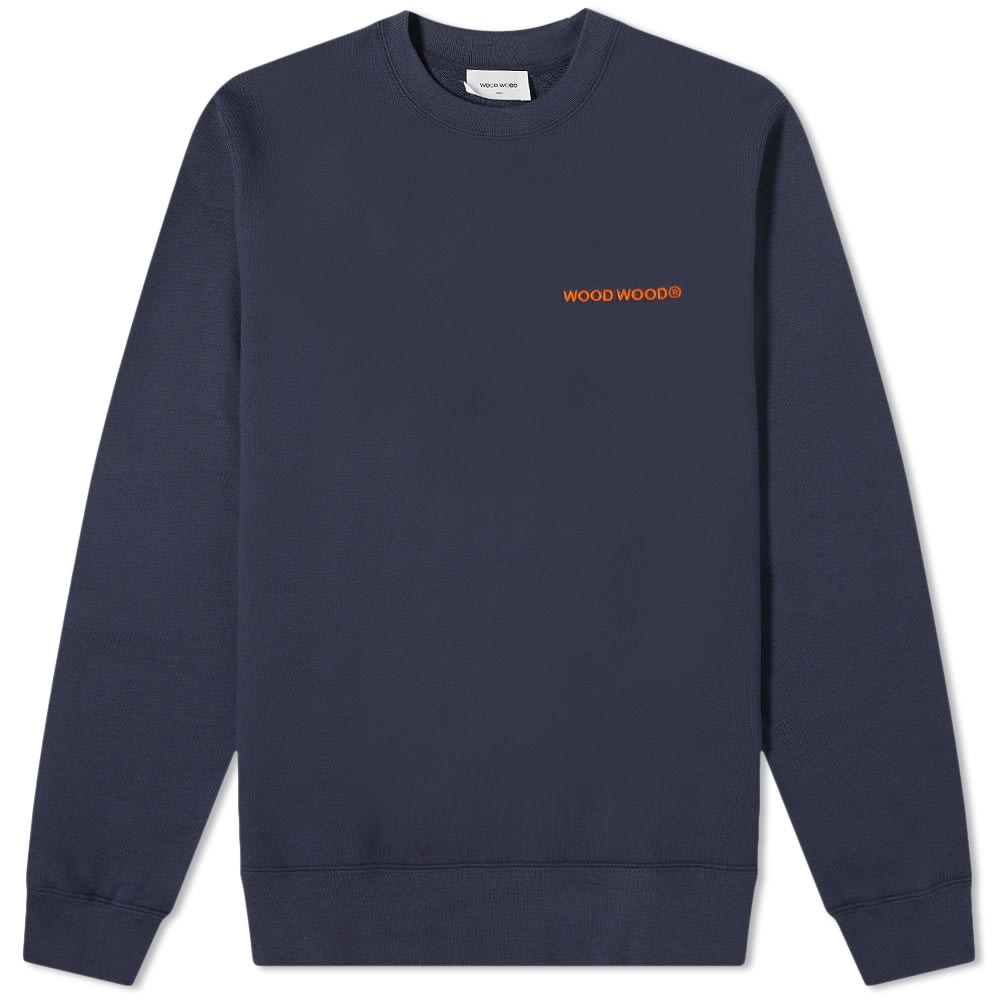 Wood Wood Hugh Logo Crew Sweat - 1